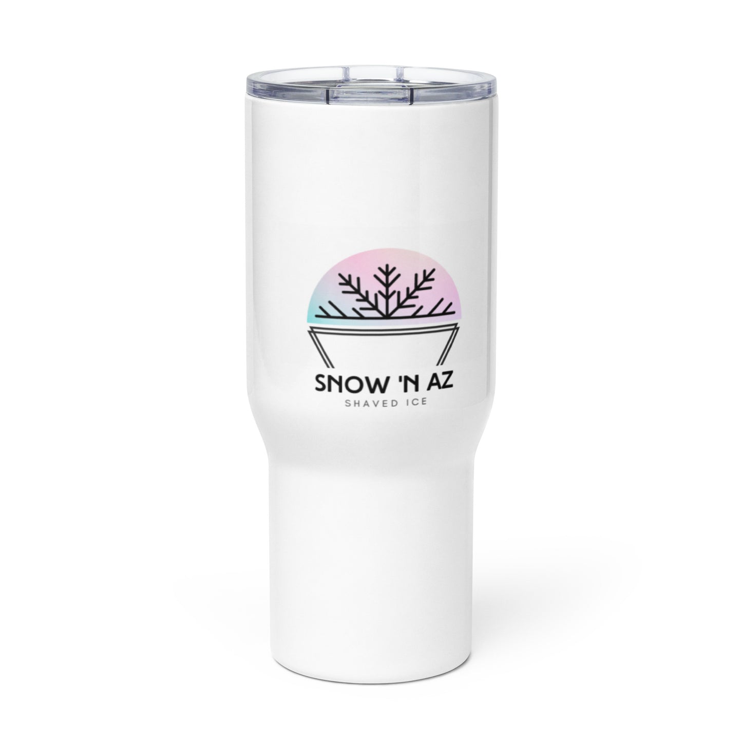 Travel mug with a handle
