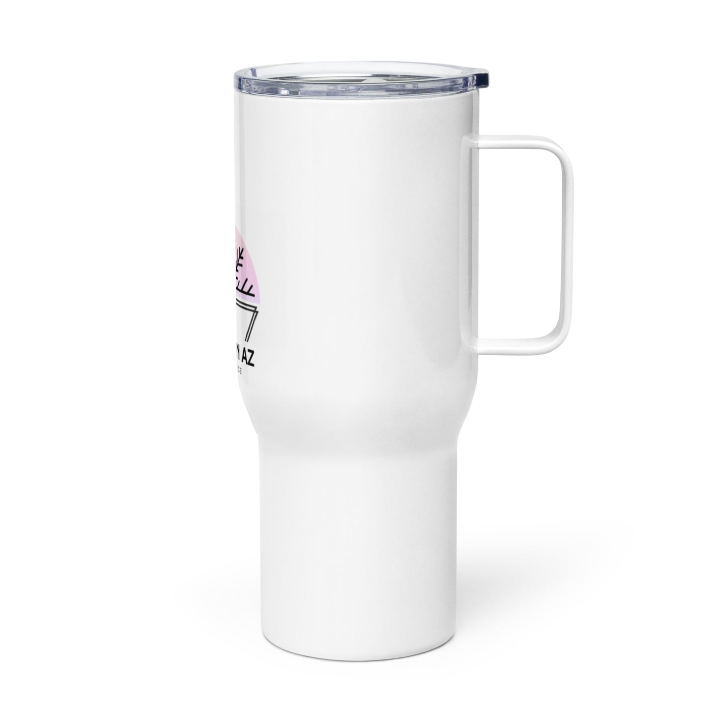Travel mug with a handle