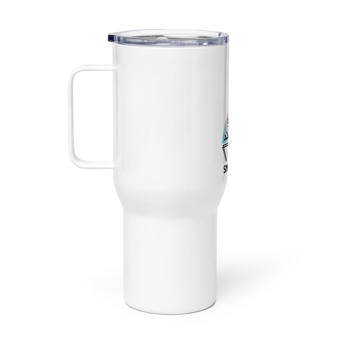 Travel mug with a handle